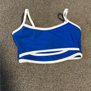 Blue Crop Top with White Trim